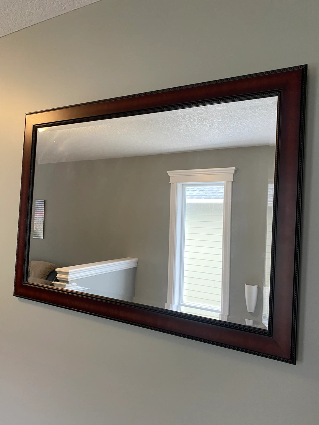 Decorative Wall Mirror with Dark Wood Frame