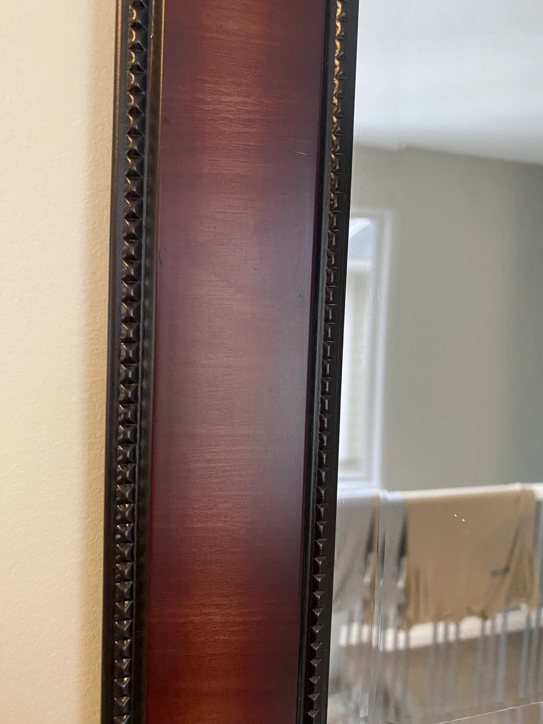 Decorative Wall Mirror with Dark Wood Frame - photo 2