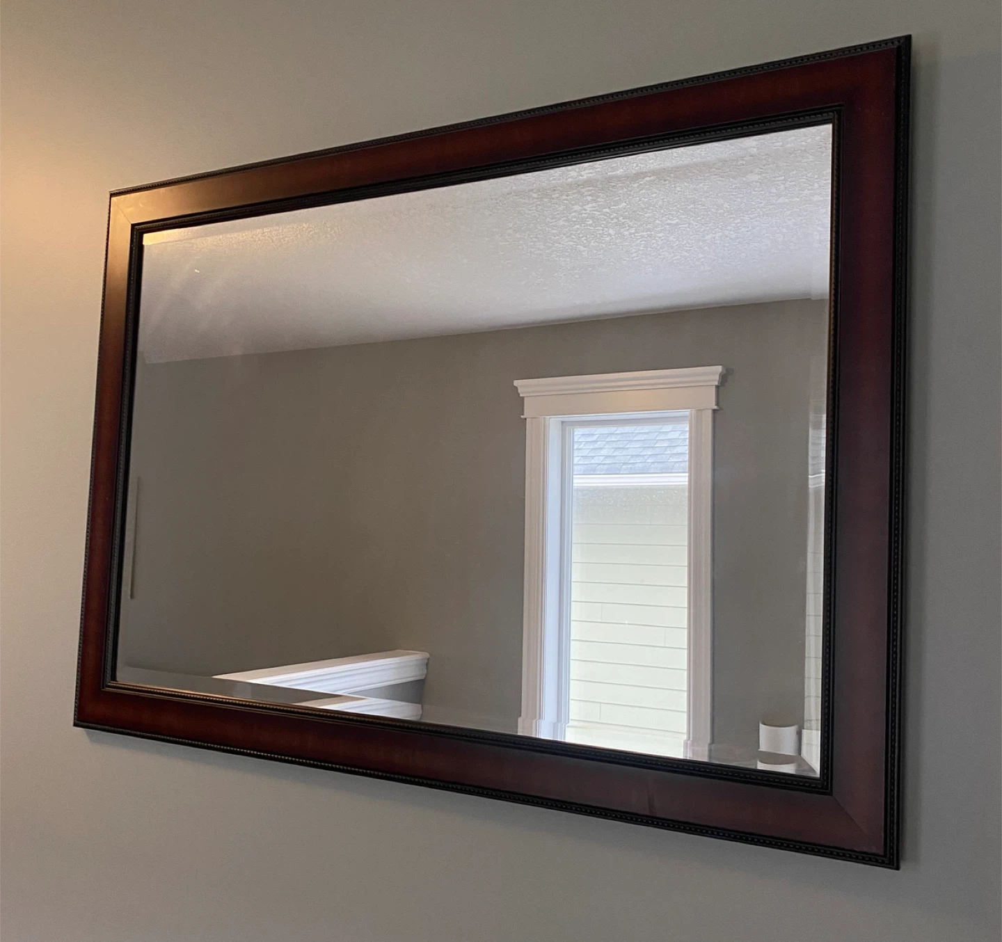 Decorative Wall Mirror with Dark Wood Frame - photo 4