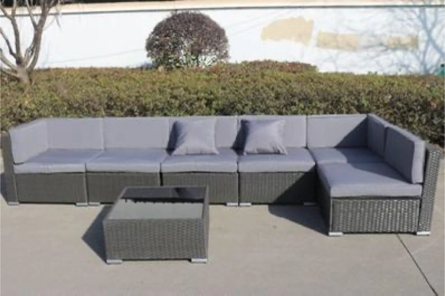 Global Imports Outdoor Sectional Sofa with Coffee Table