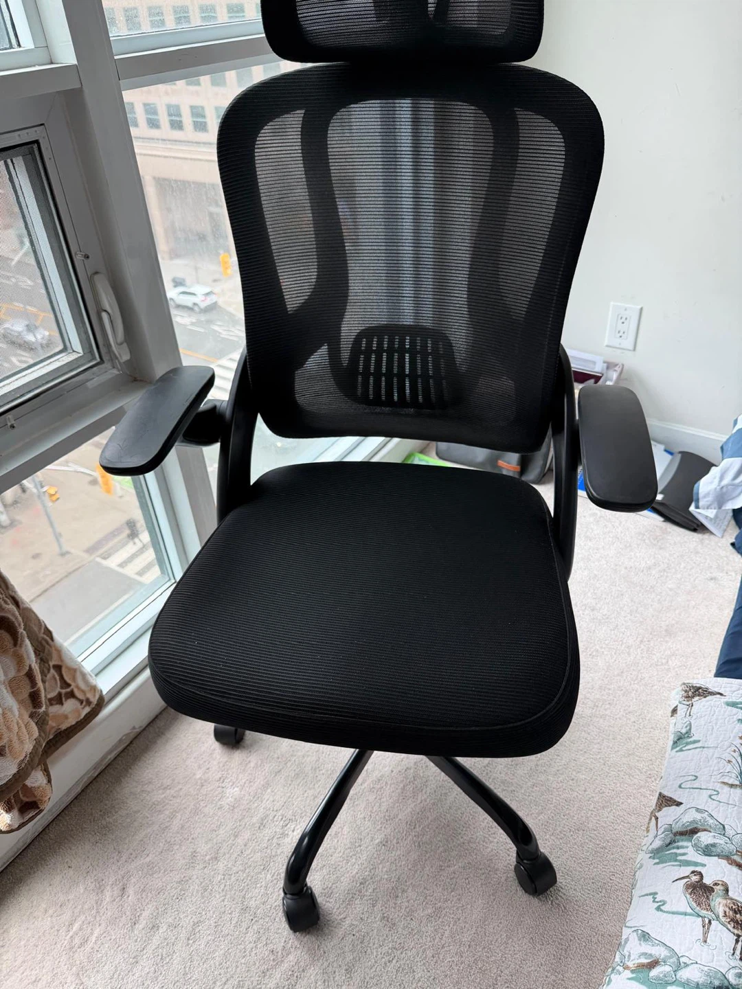 Black Ergonomic Mesh Office Chair with Headrest - photo 4