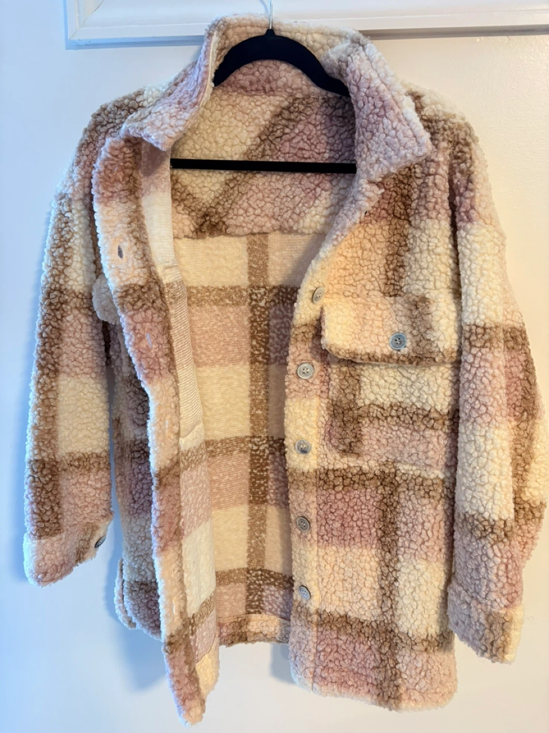 Plush Plaid Fleece Shacket - photo 4