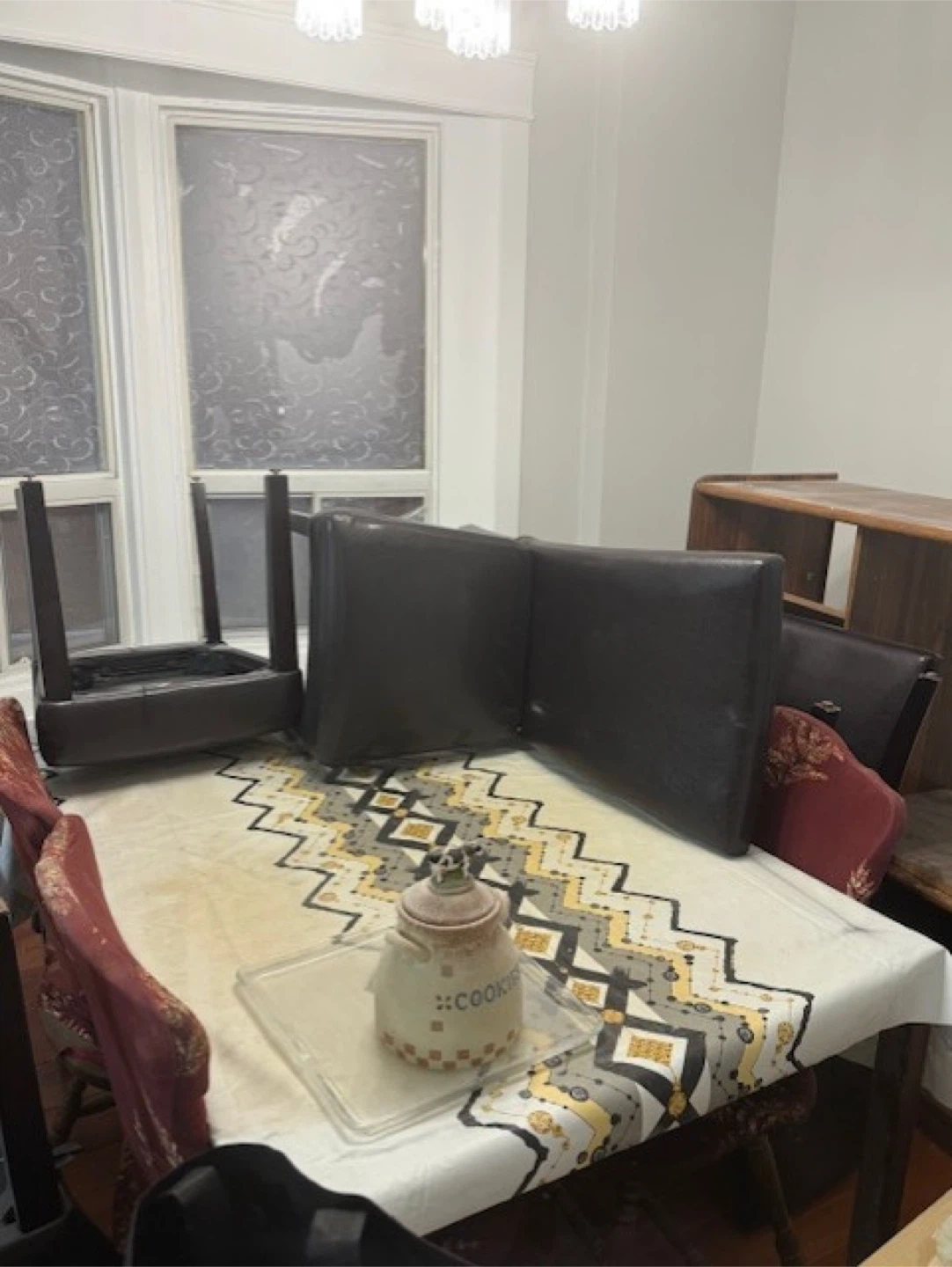 Dark Brown Faux Leather Dining Chairs (Set of 4)