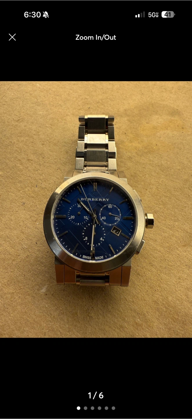 Burberry Men's Chronograph Watch - Blue Dial