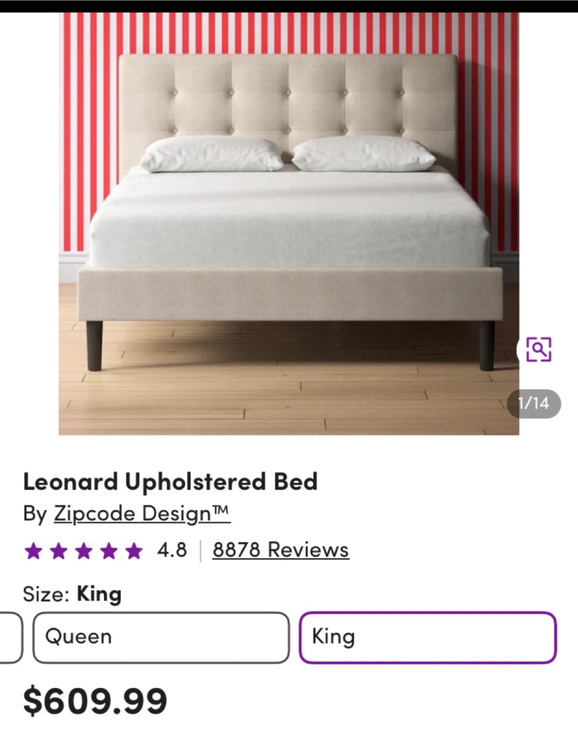 Zipcode Design Leonard Upholstered King Bed