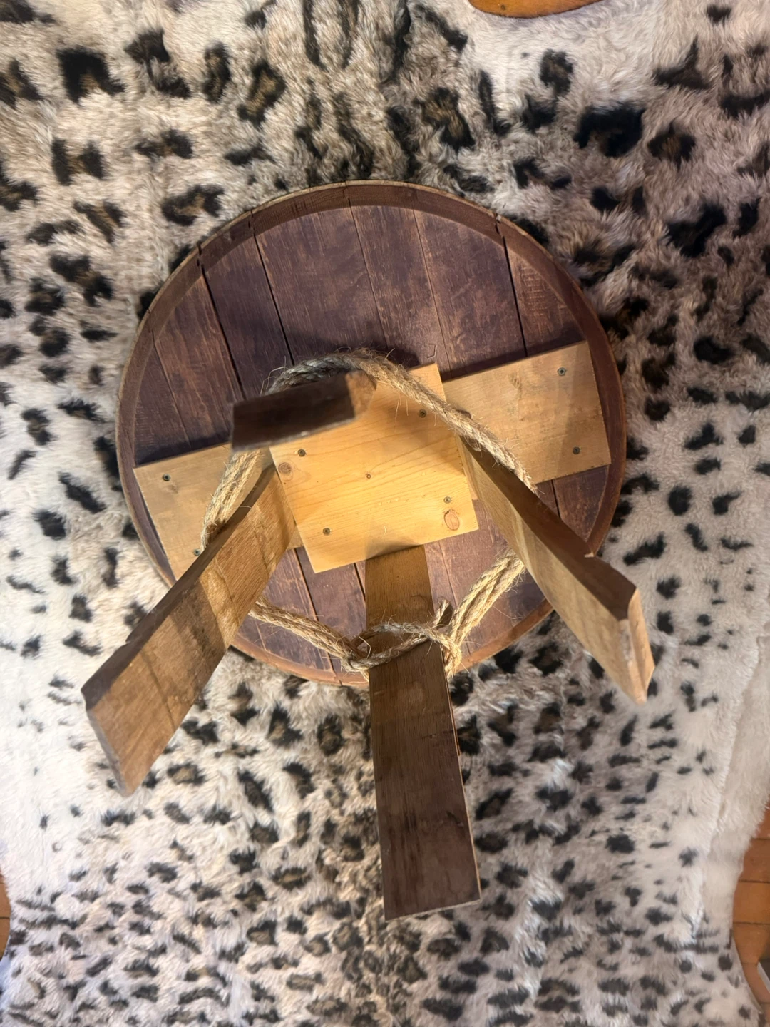 Wooden Wine Barrel Side Table - photo 3