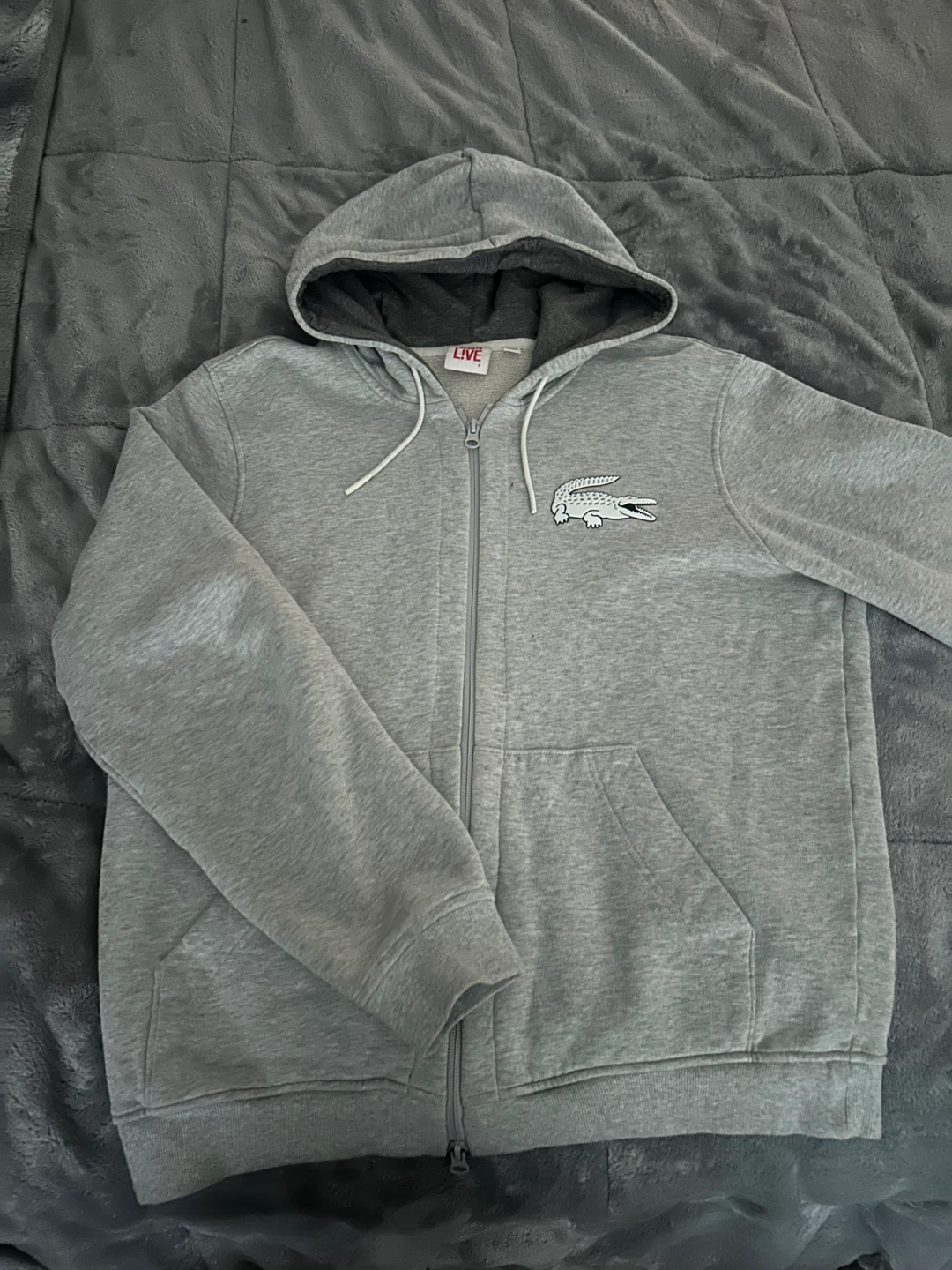 Lacoste Live Grey Zip-Up Hoodie