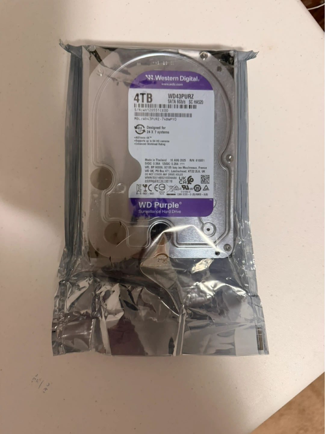 New Western Digital 4TB WD Purple Surveillance Hard Drive - photo 2