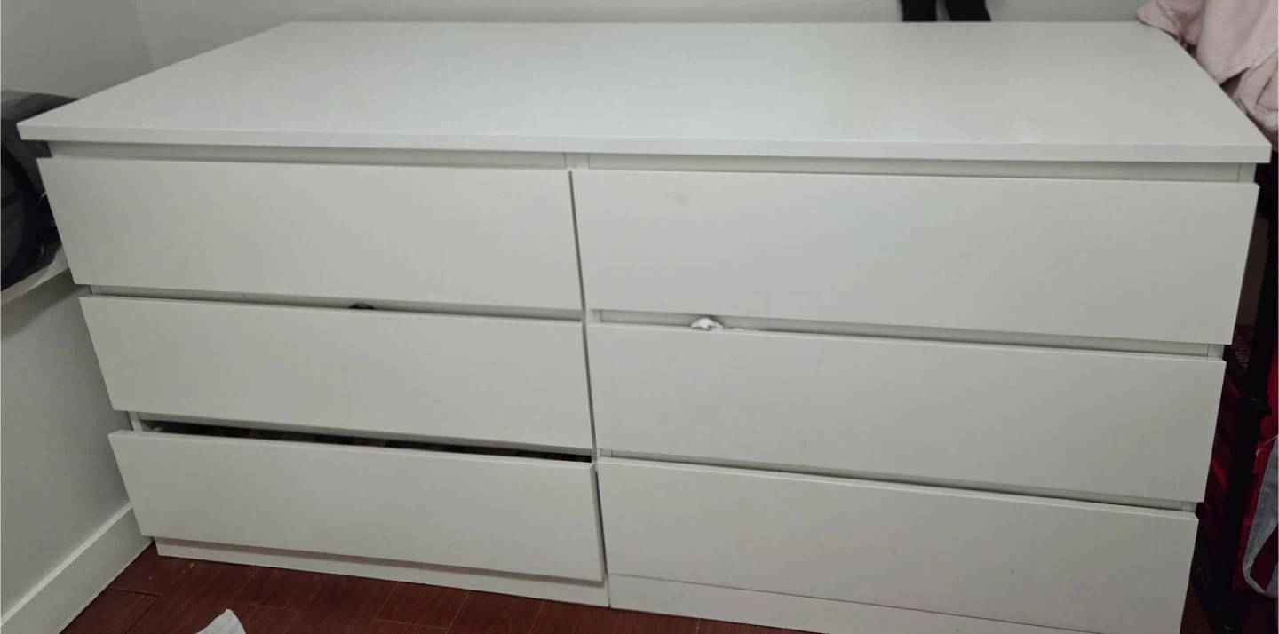 Ikea White 6-Drawer Dresser