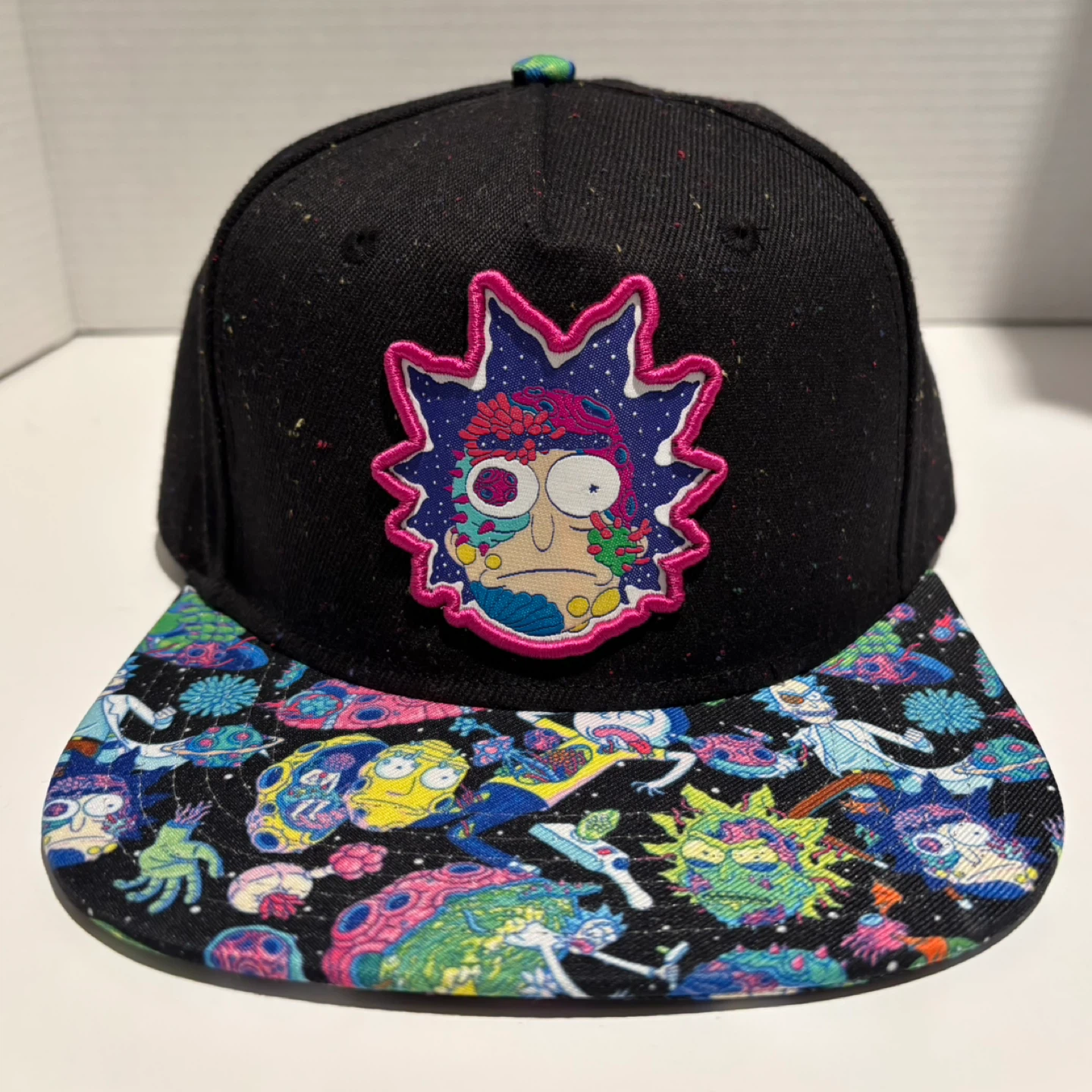 Rick and Morty Black Flat Brim Snapback Hat