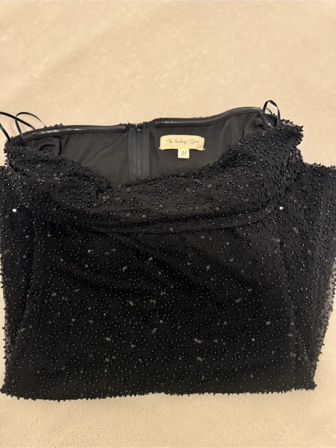 Black Beaded Strapless Mini Dress - photo 3
