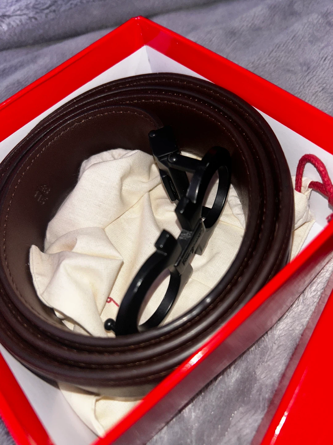 Salvatore Ferragamo Leather Belt with Gancini Buckle - Size 115 - photo 5