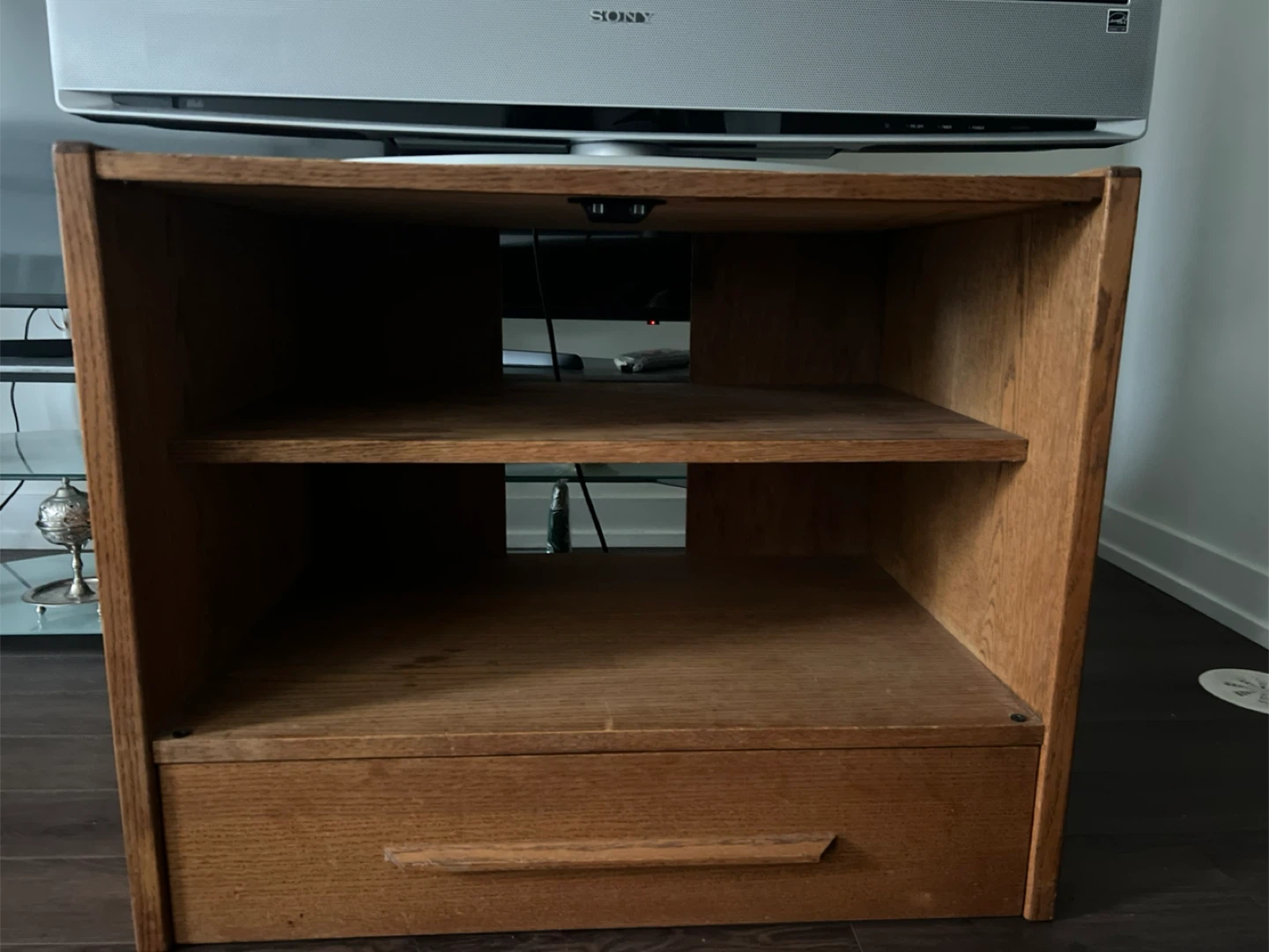 Wooden Media Stand with Drawer - photo 2