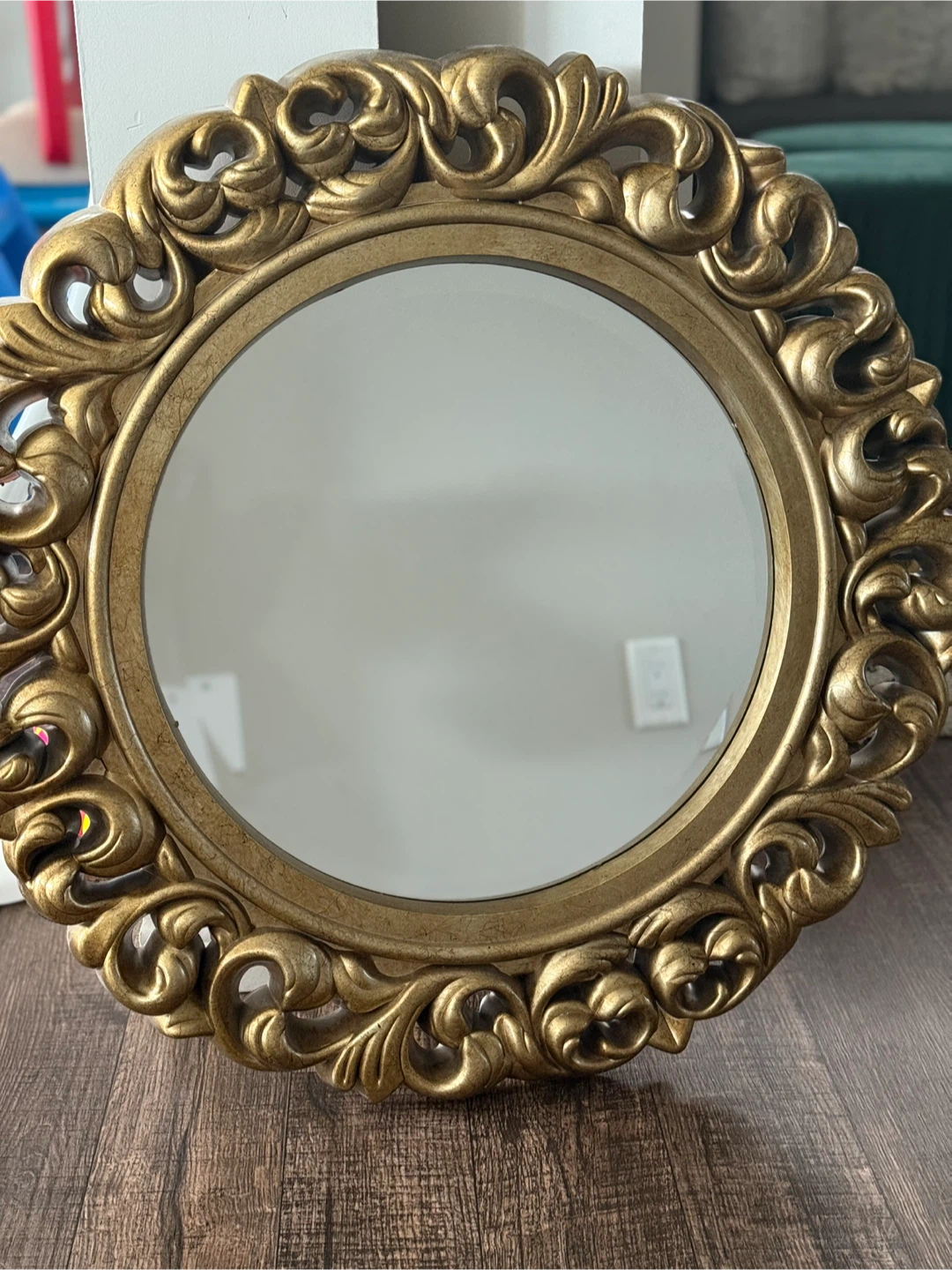 Ornate Gold Round Mirror