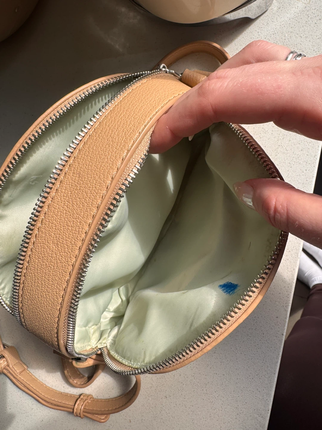 Colab Faux Leather Half Moon Crossbody Bag - Tan - photo 3