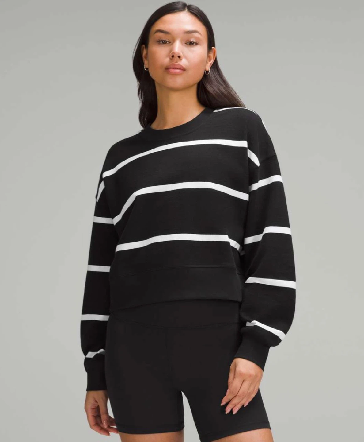 Lululemon Striped Perfectly Oversized Crew Neck Sweatshirt