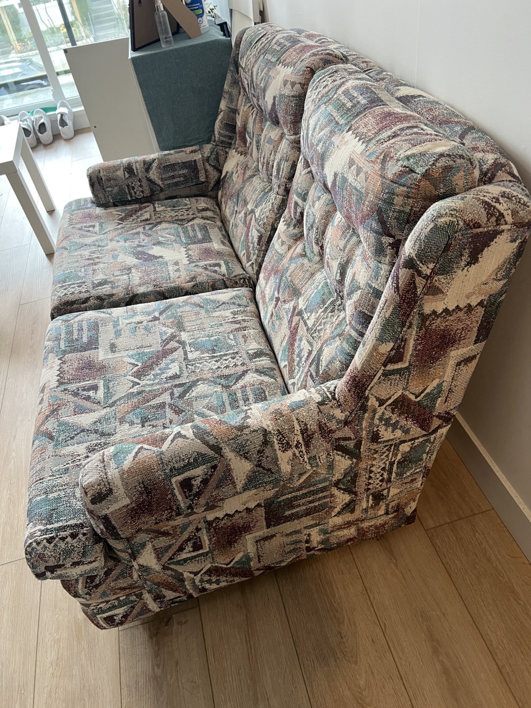 Loveseat Sofa with Geometric Pattern - photo 3