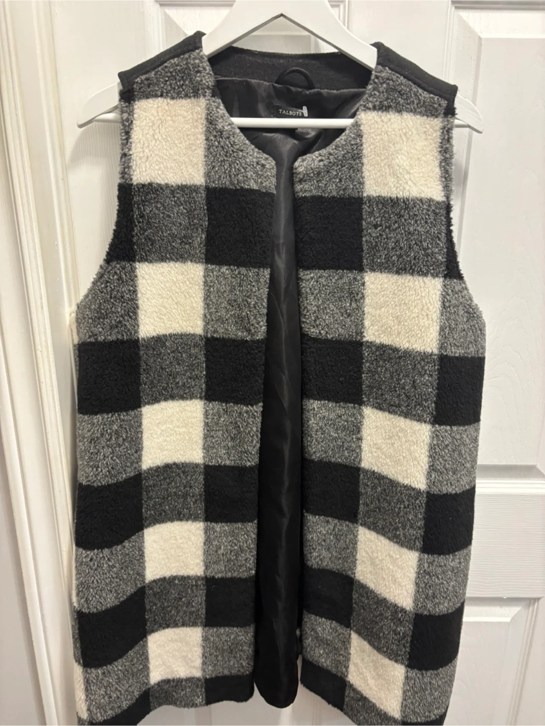 Talbots Buffalo Plaid Fleece Vest Size L - photo 2
