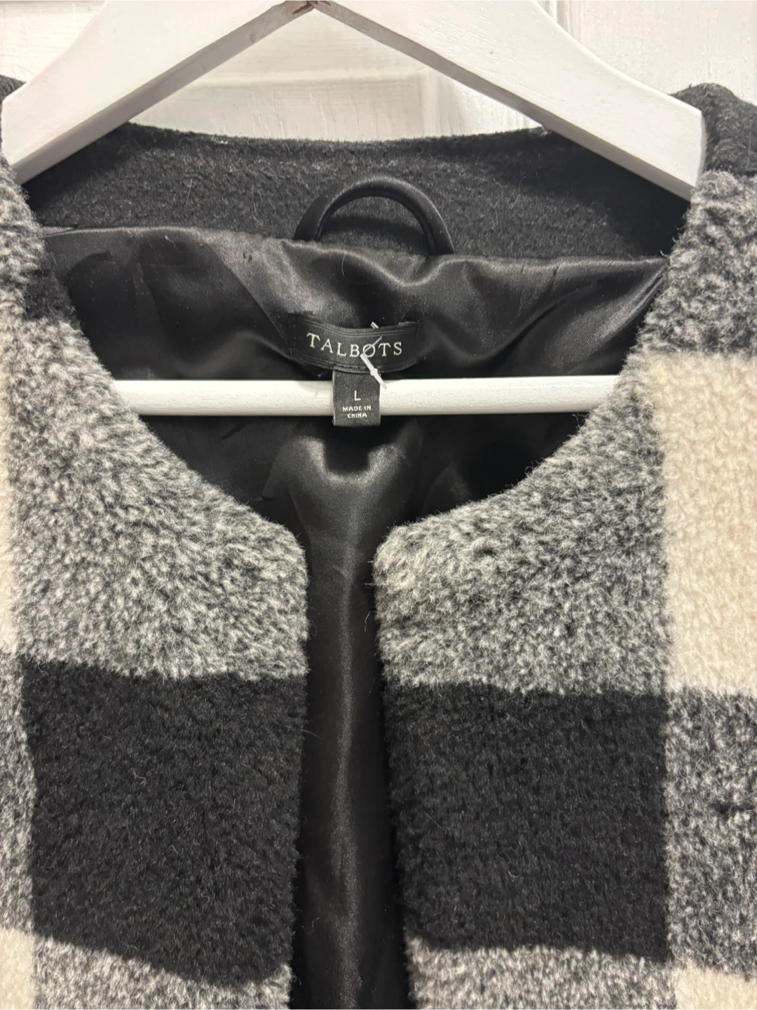 Talbots Buffalo Plaid Fleece Vest Size L - photo 3