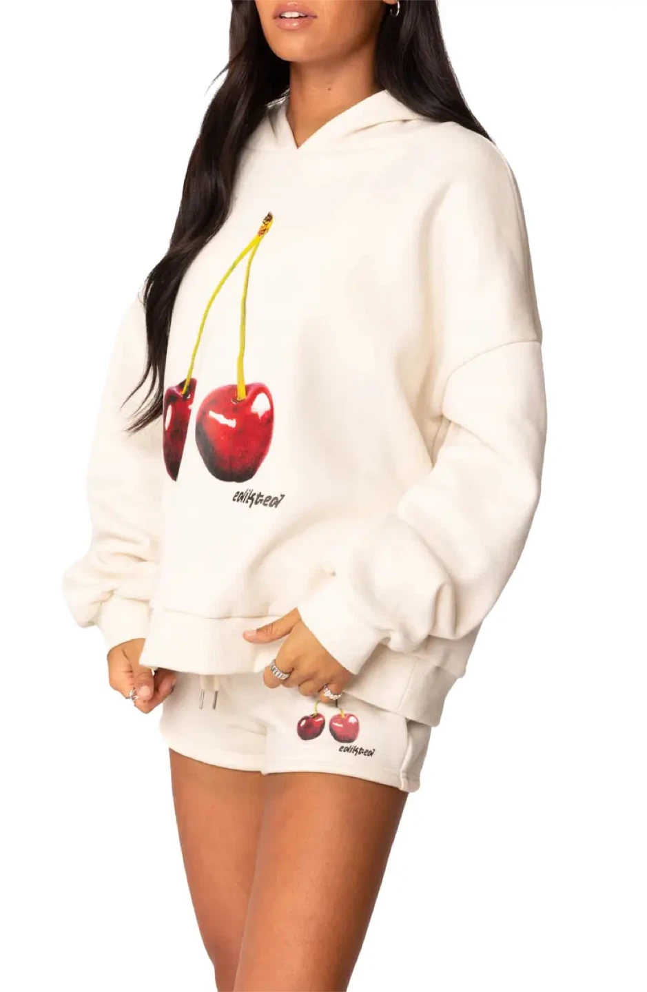 New Edikted Cherry Oversize Hoodie Size S - photo 3