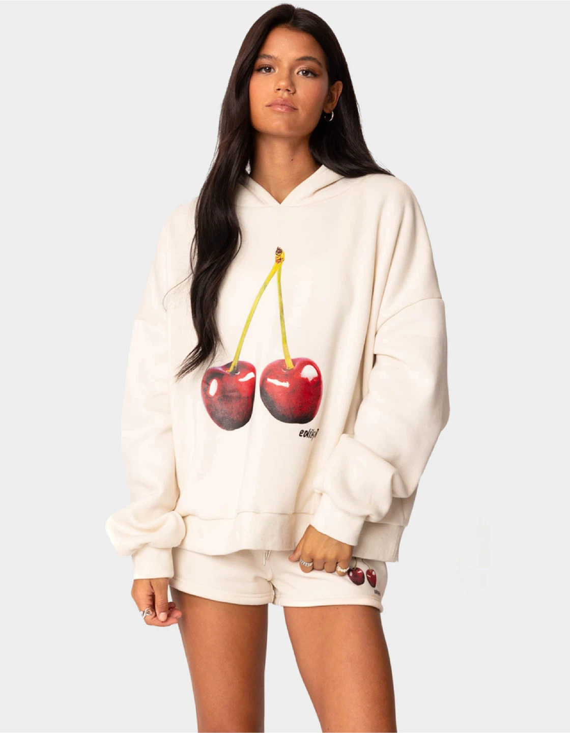 New Edikted Cherry Oversize Hoodie Size S - photo 2