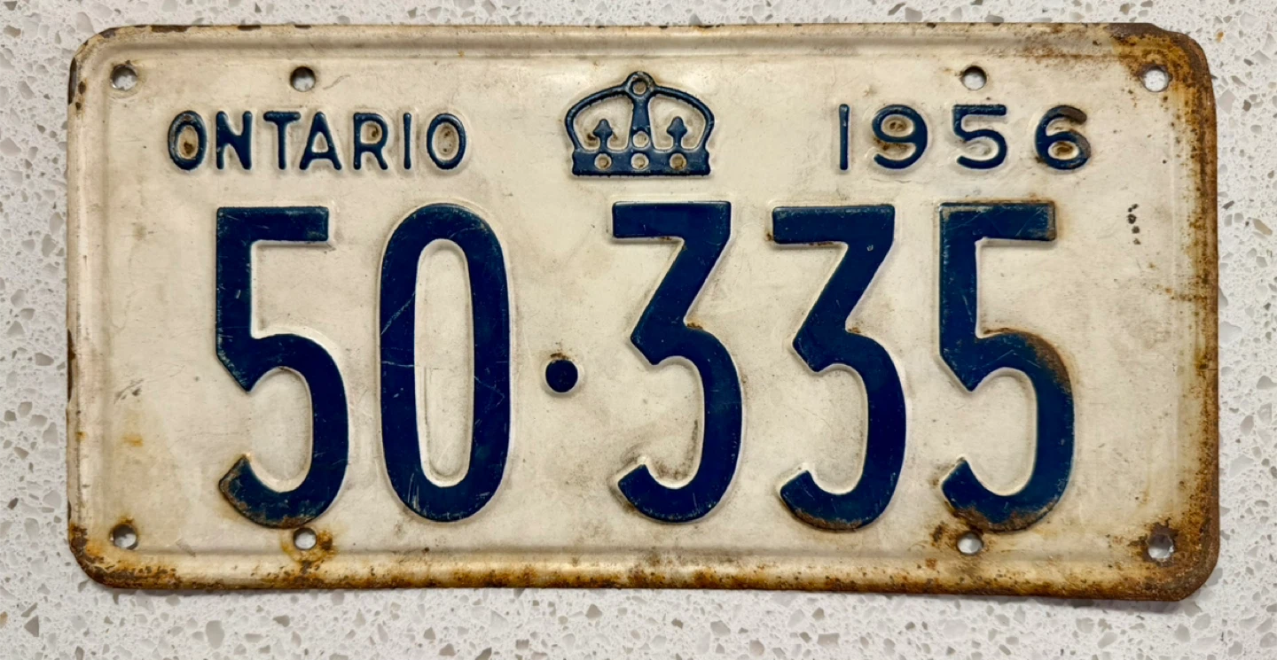 1954 & 1956 Ontario License Plates