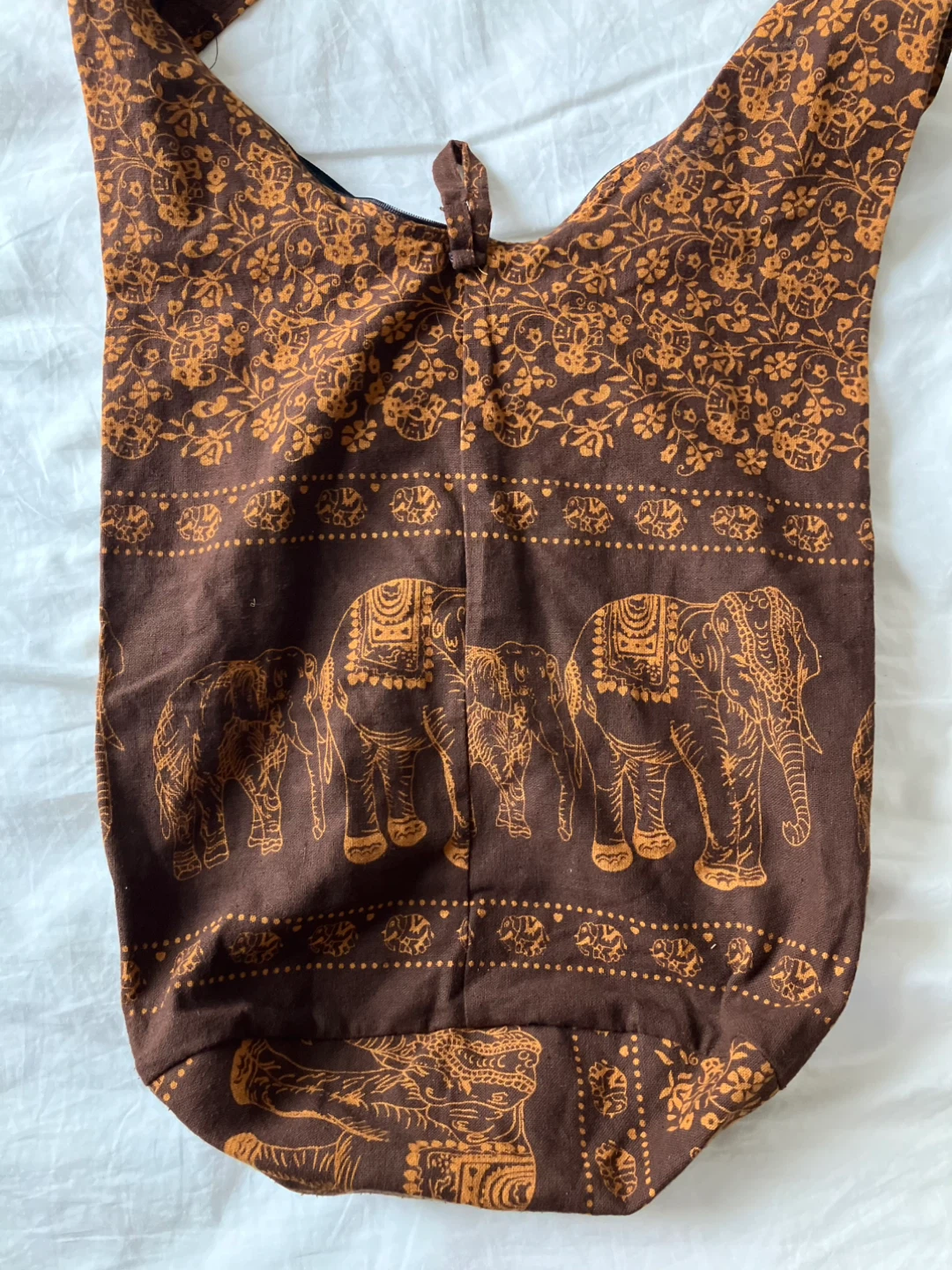 Brown Elephant-Print Boho Sling Shoulder Bag - photo 5