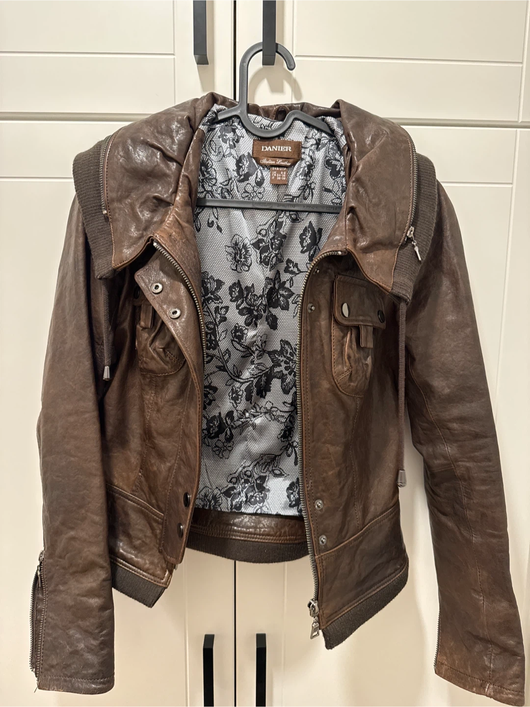 Danier -Brown Leather Jacket - XXS - photo 4