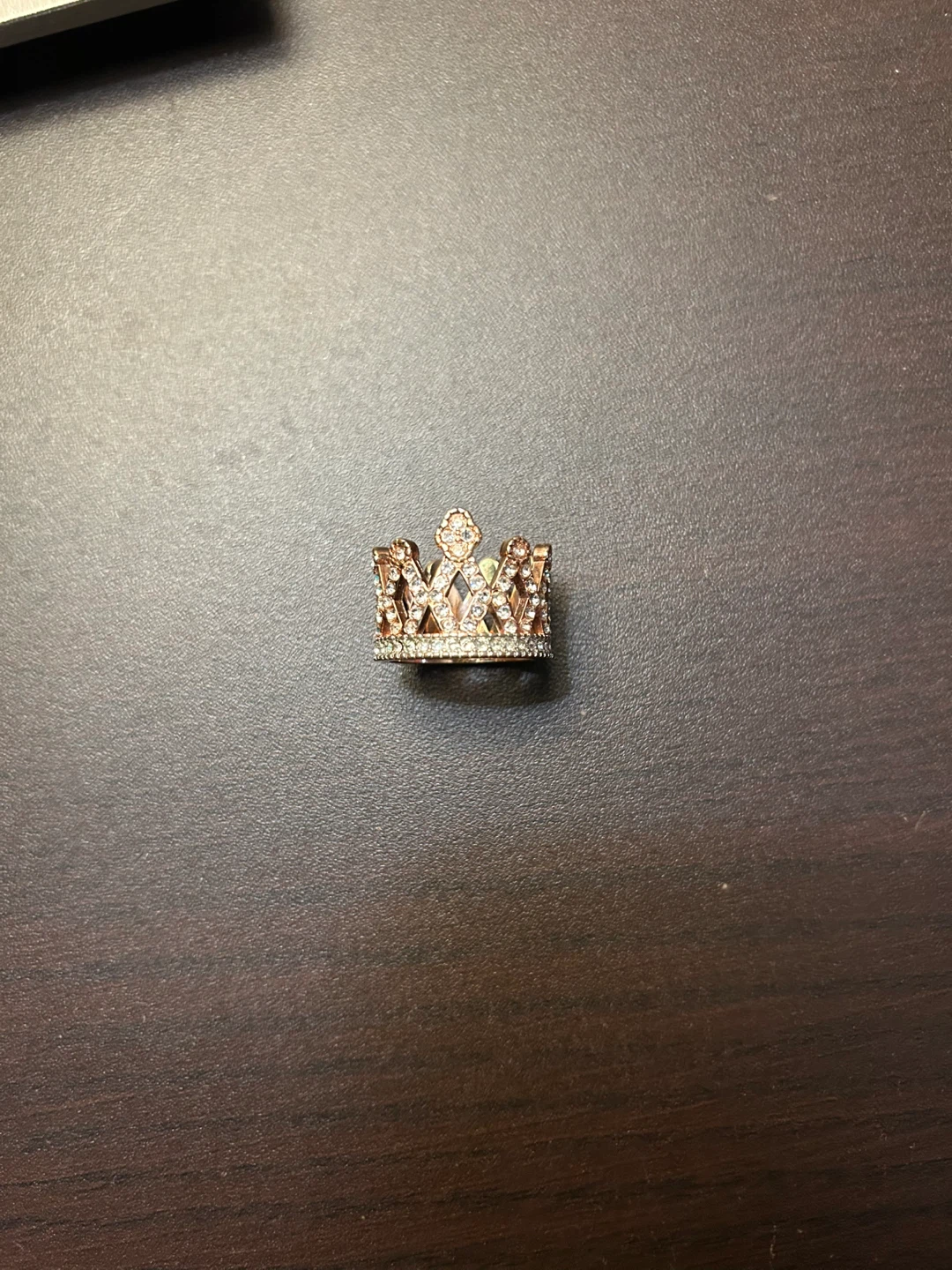 Rose Gold Crown Ring with Crystals