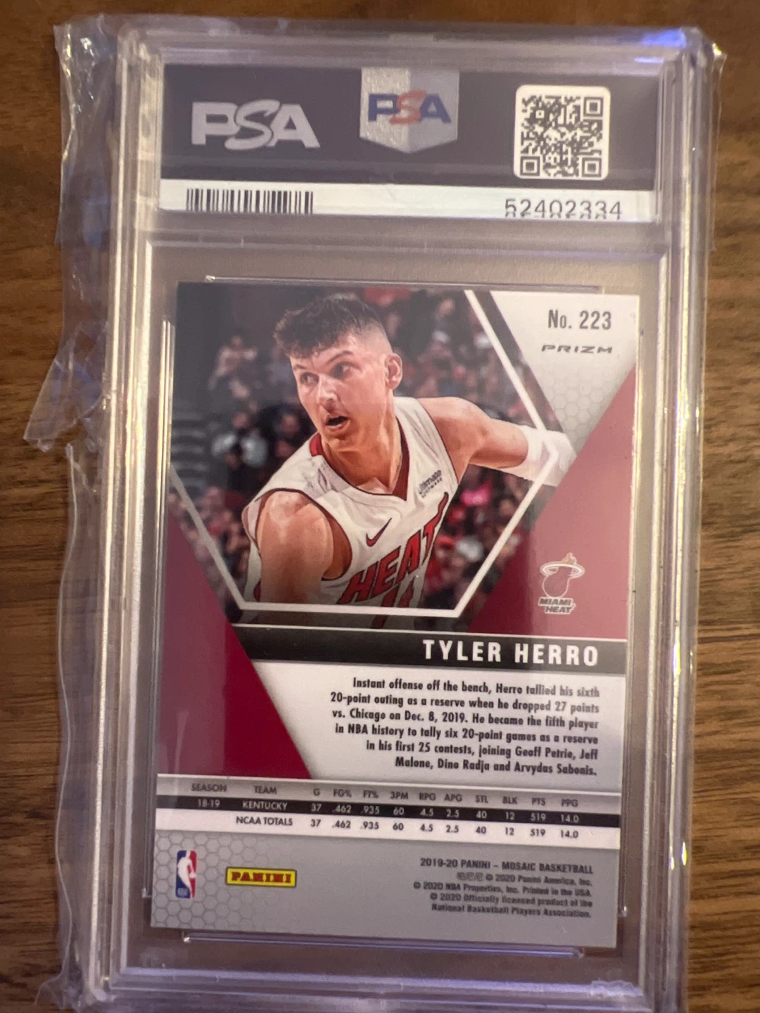 2019 Panini Mosaic Tyler Herro Reactive Orange PSA 10 - photo 2