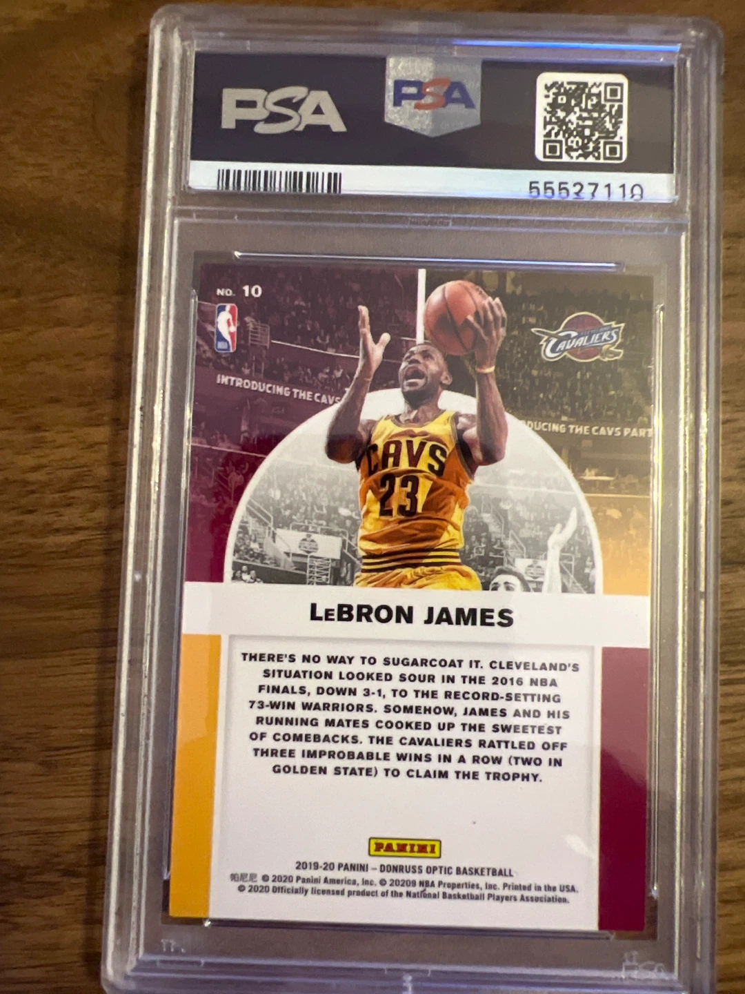 2019 Panini Donruss Optic LeBron James Winner Stays #10 PSA 9 - photo 2