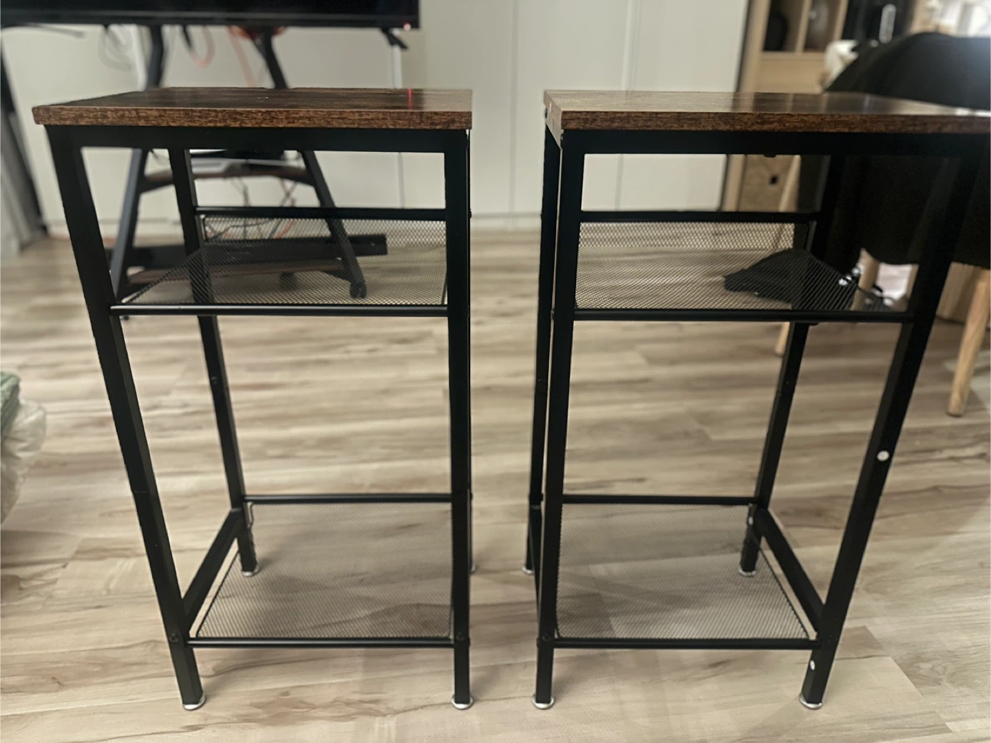 Set of 2 Industrial Style End Tables