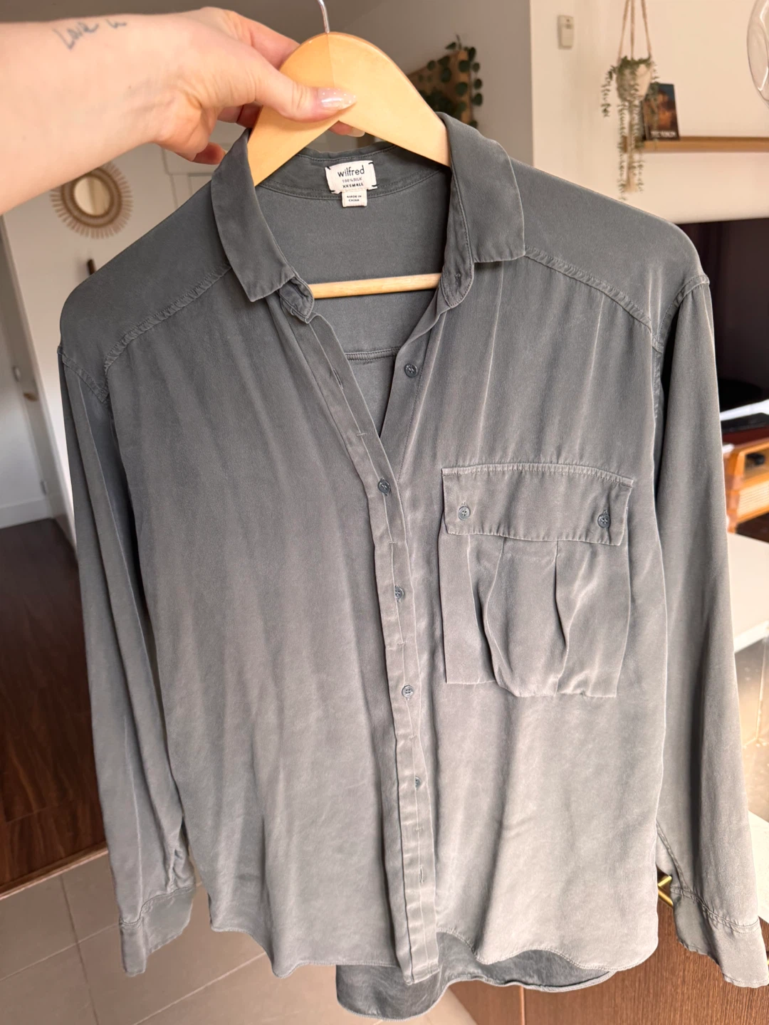 Wilfred 100% Silk Button-Up Shirt