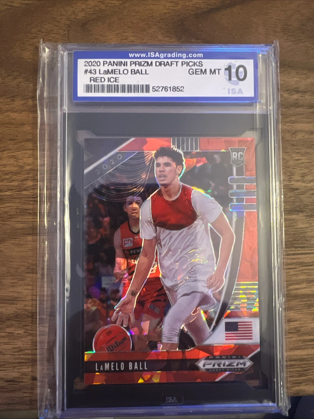 2020 Panini Prizm Draft Picks Lamelo Ball Red Ice#43 GEM MT 10