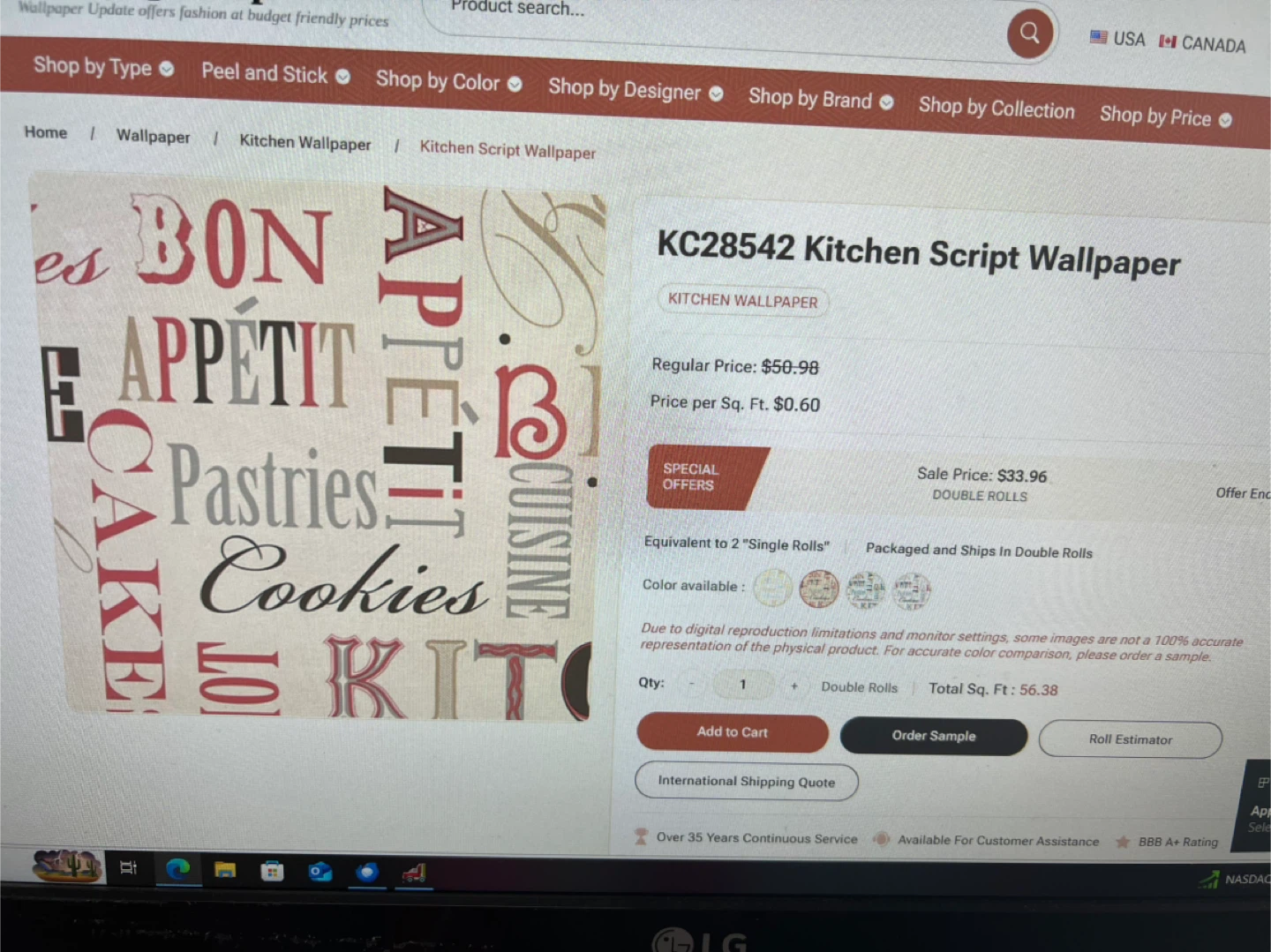 Norwall Kitchen Script Wallpaper KC28542