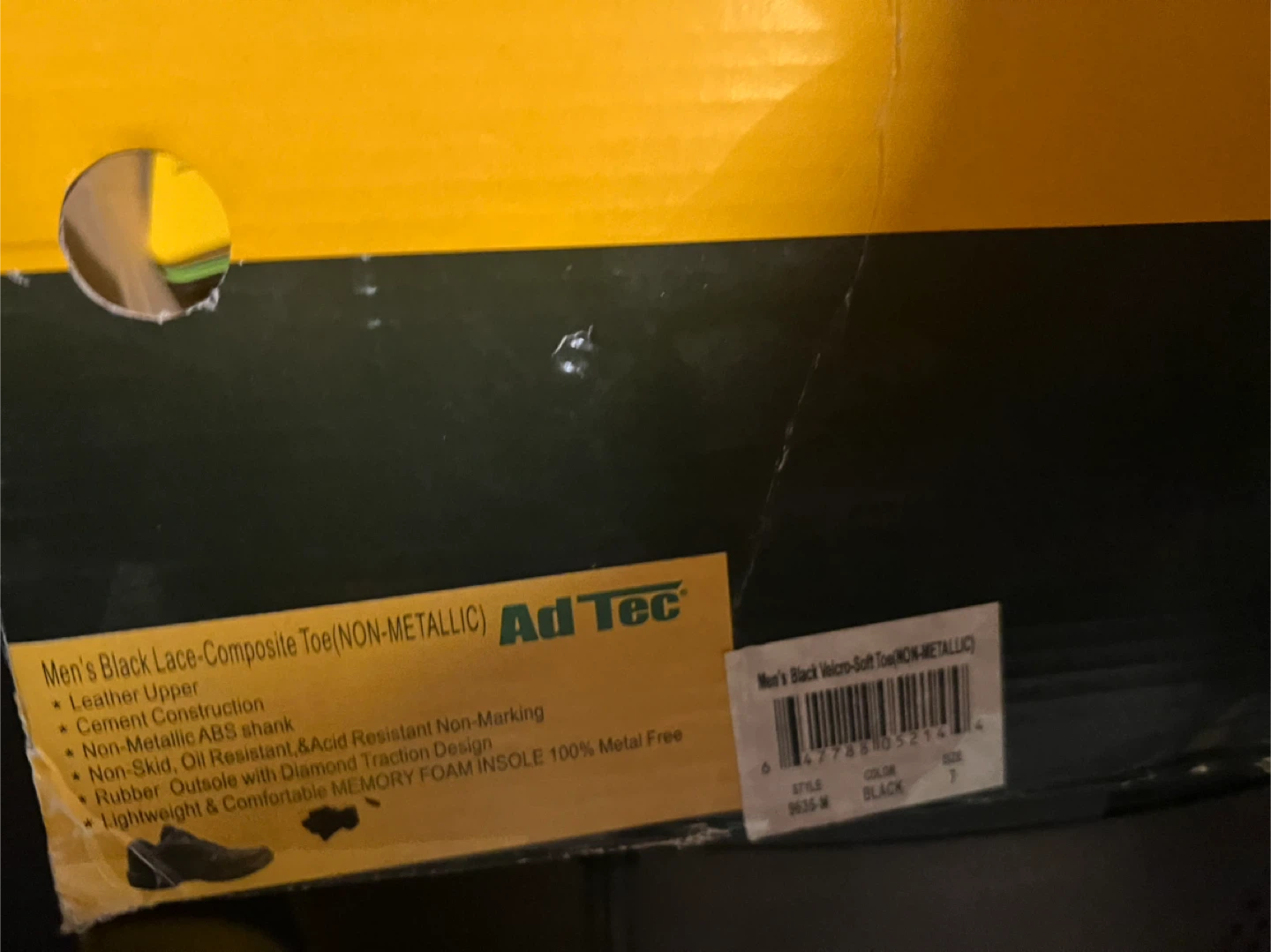 Ad Tec Men's Black Composite Toe Uniform Shoes