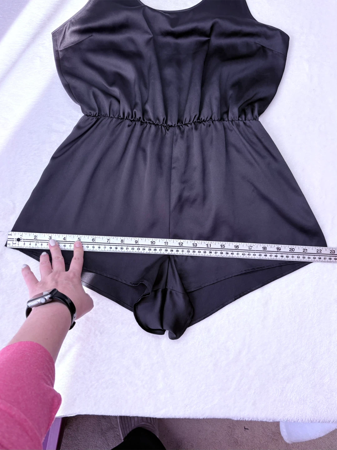 Victorias Secret Black Satin Romper Tie Back Sleeveless Size S - photo 5