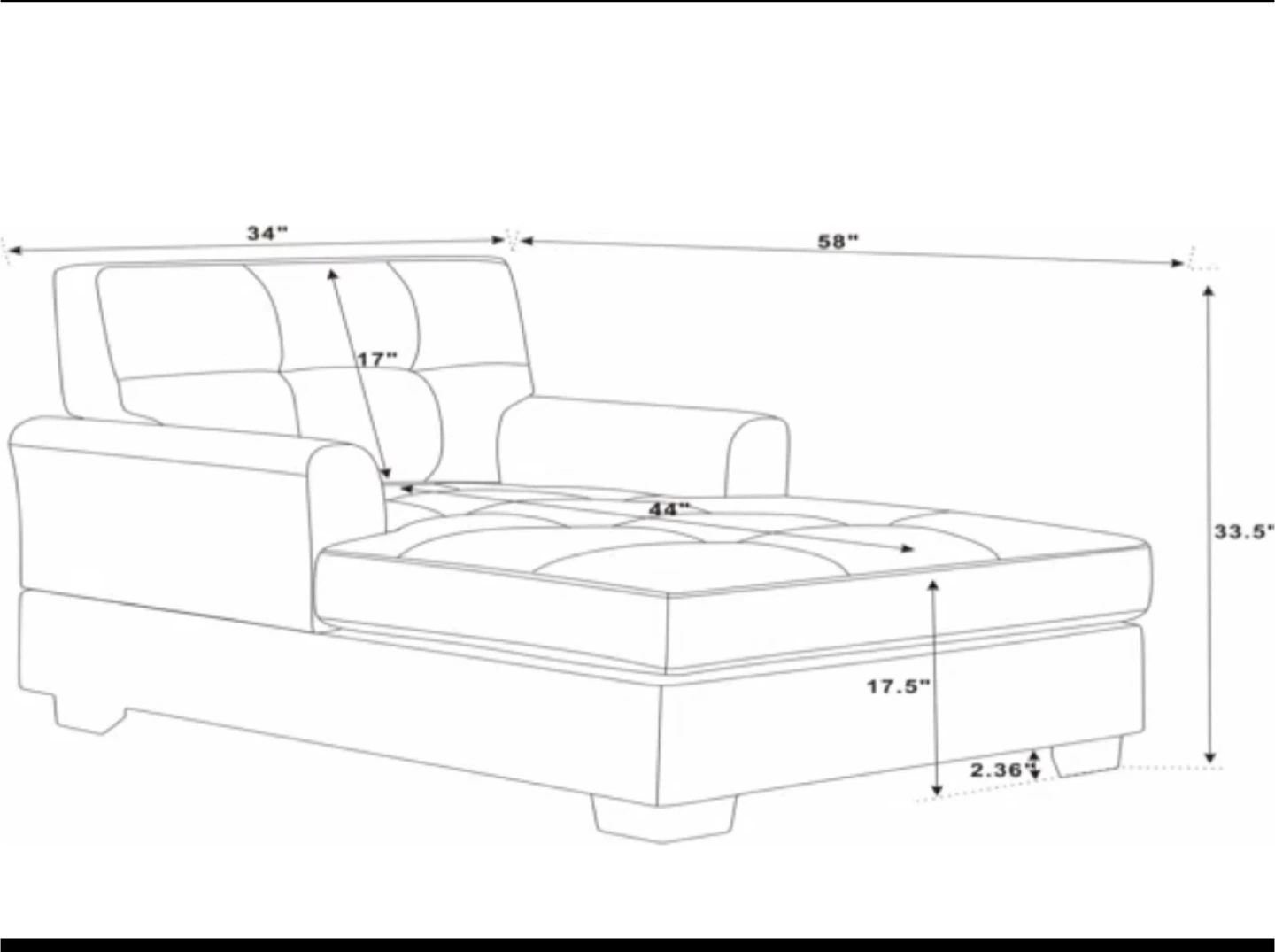 Grey Lounge Sofa - photo 2