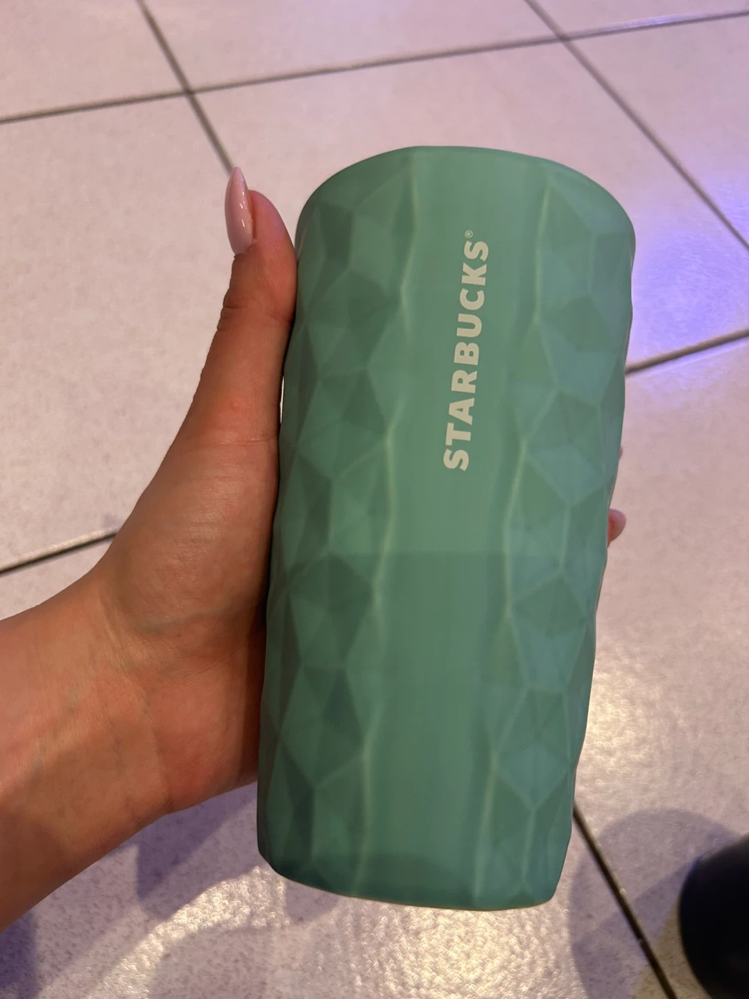 Starbucks Tumbler - Green Geometric Design