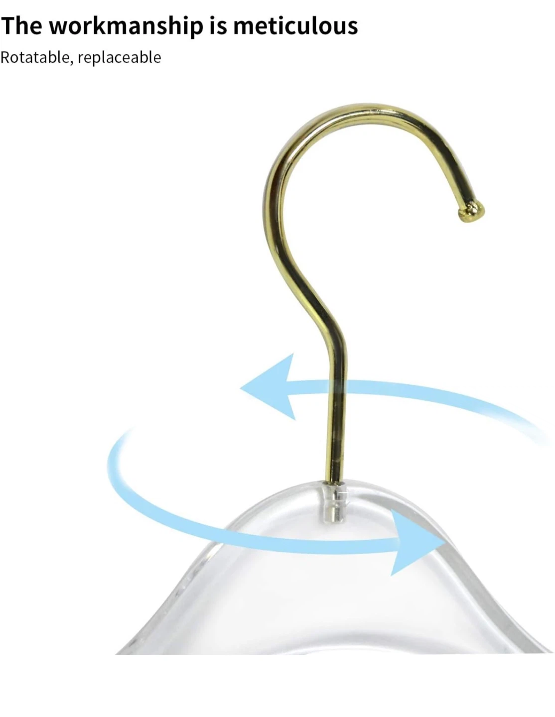 Clear Acrylic Hangers with Gold Hook - Set of 20 - photo 5