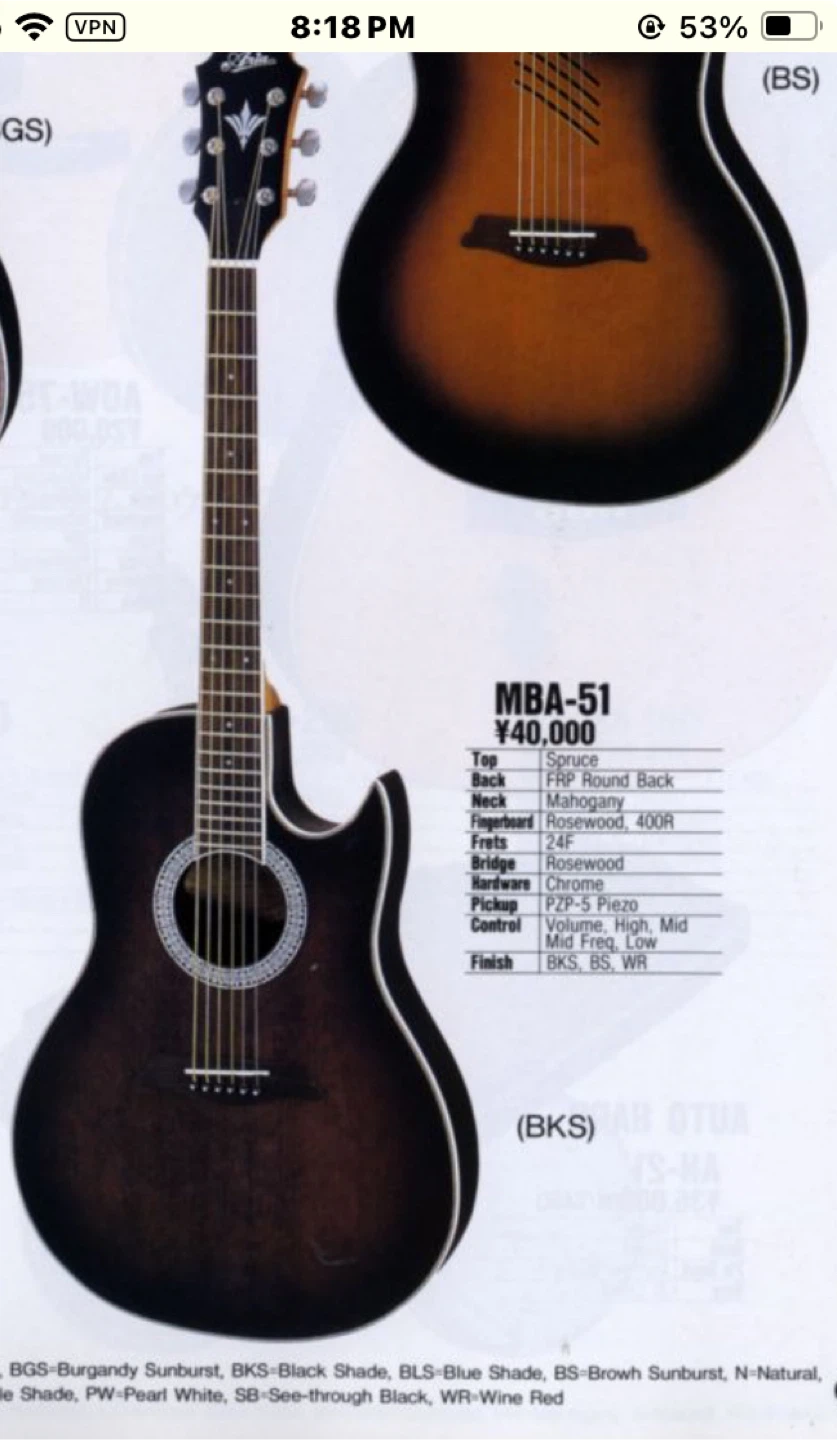Aria Electrical Acoustic Guitar 1996