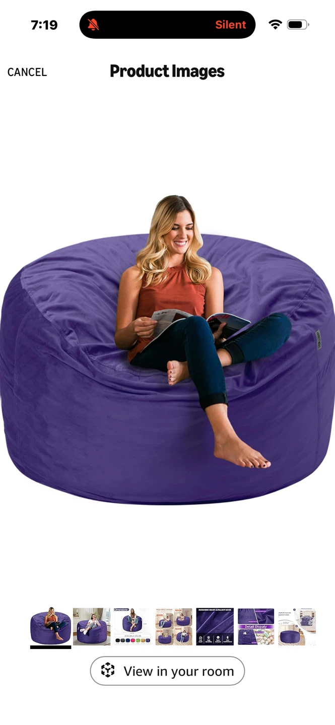 Purple Bean Bag Chair - photo 2