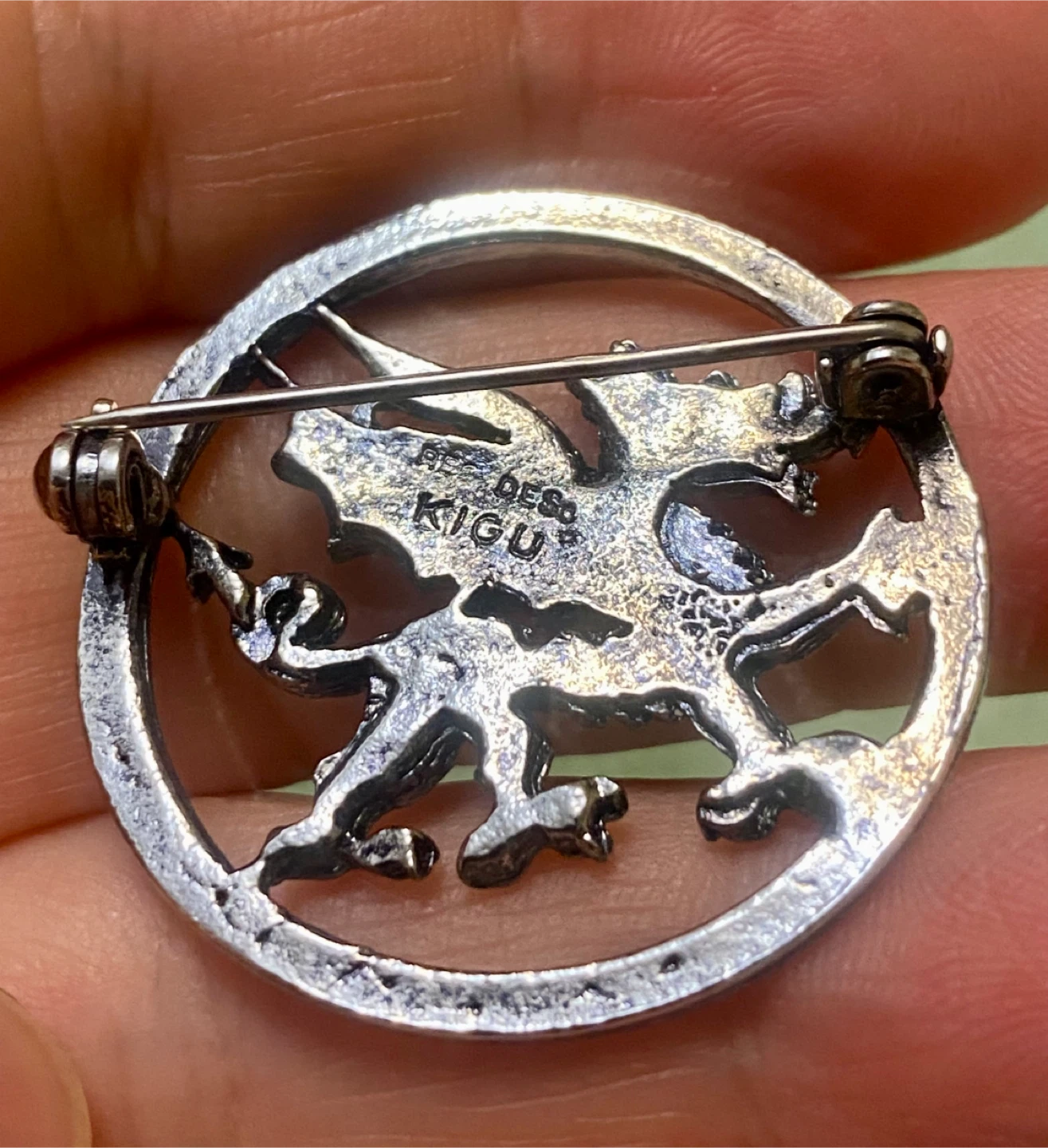 Vintage KIGU Welsh Dragon Brooch Pin - photo 4