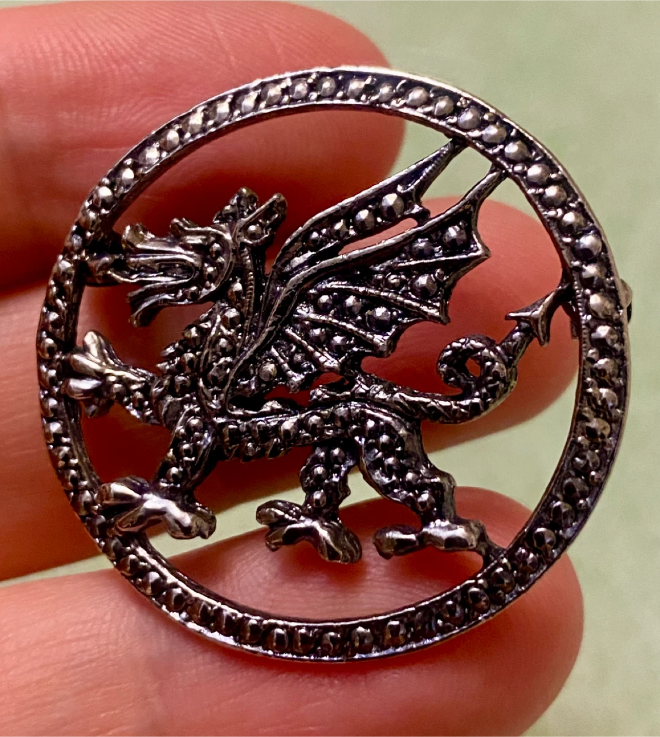 Vintage KIGU Welsh Dragon Brooch Pin