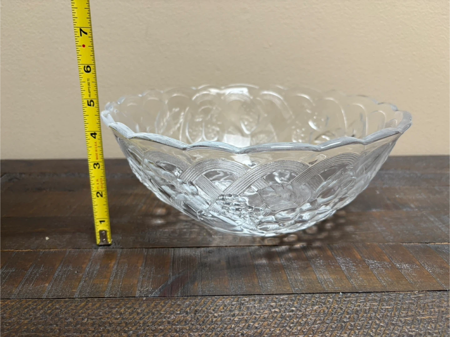 Glass Fruit Embossed Serving Bowl - photo 2