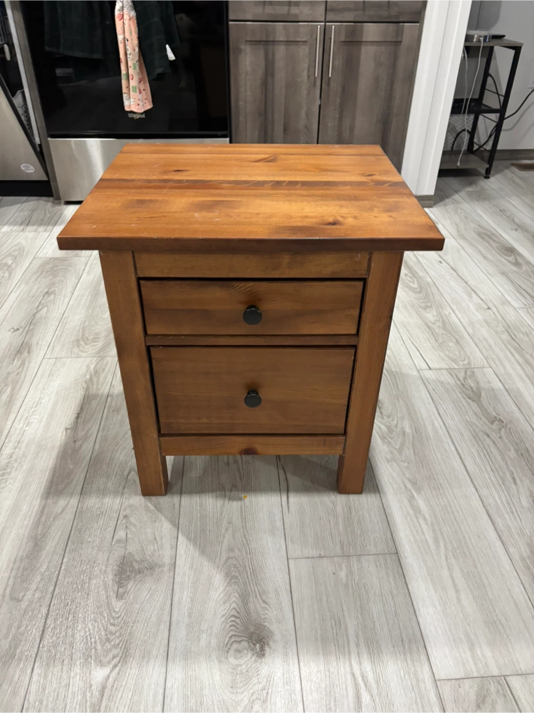 Wooden End Table with Two Drawers