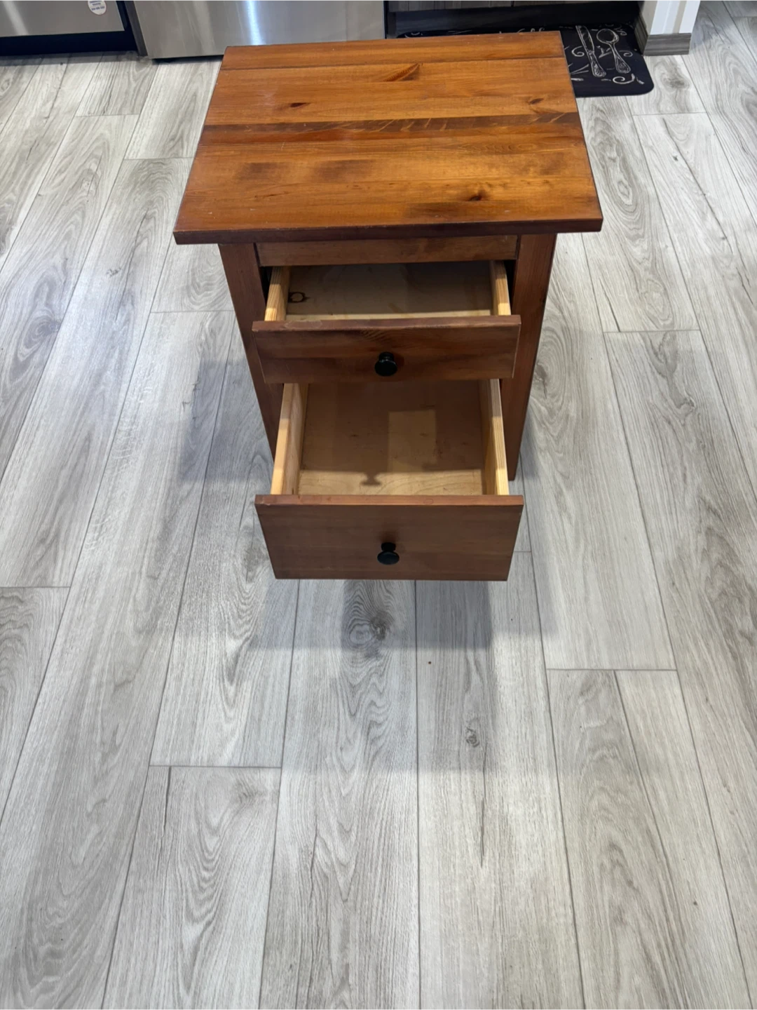Wooden End Table with Two Drawers - photo 3