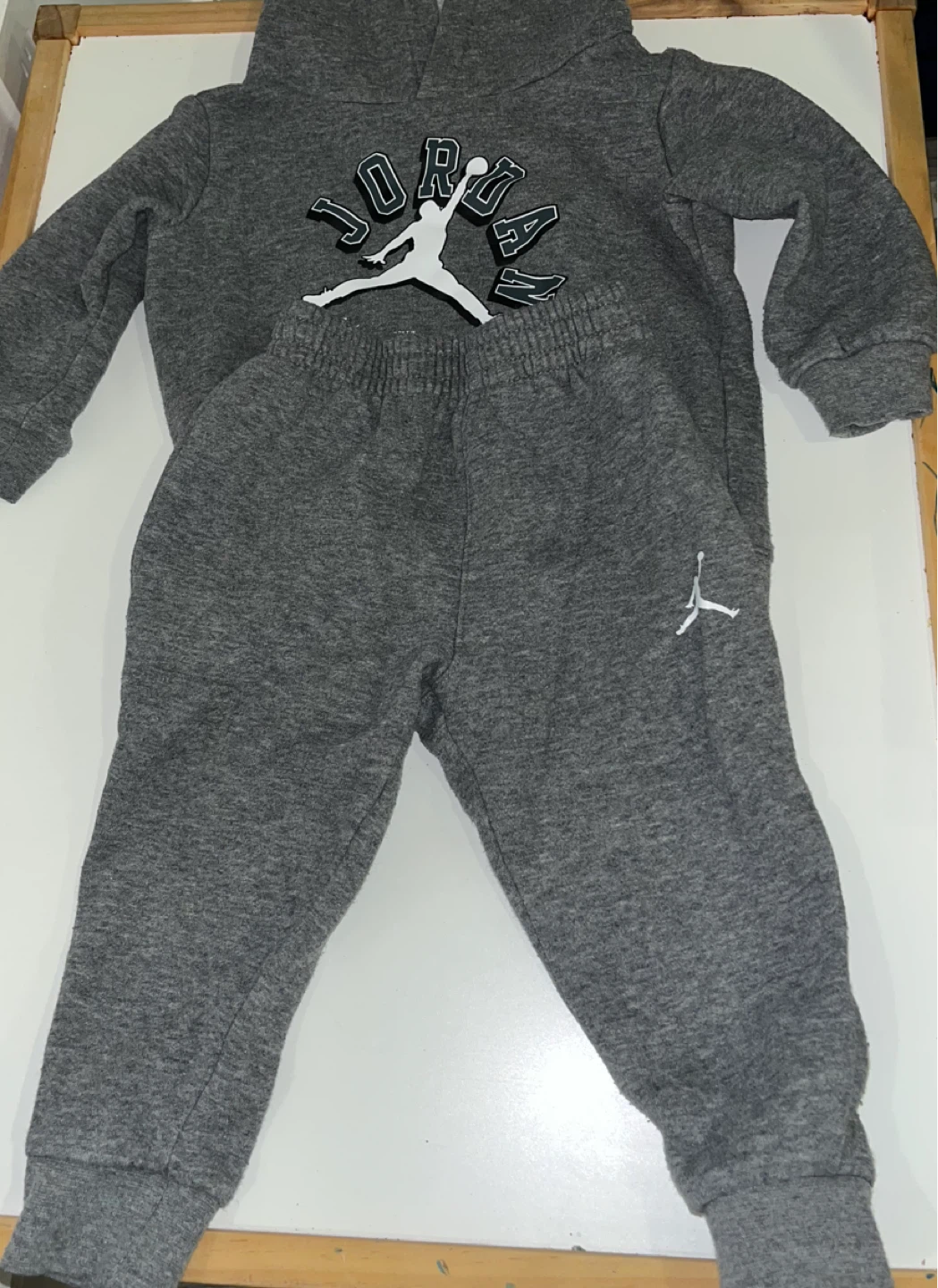 Jordan Hoodie and Pants Set - Grey-18 months