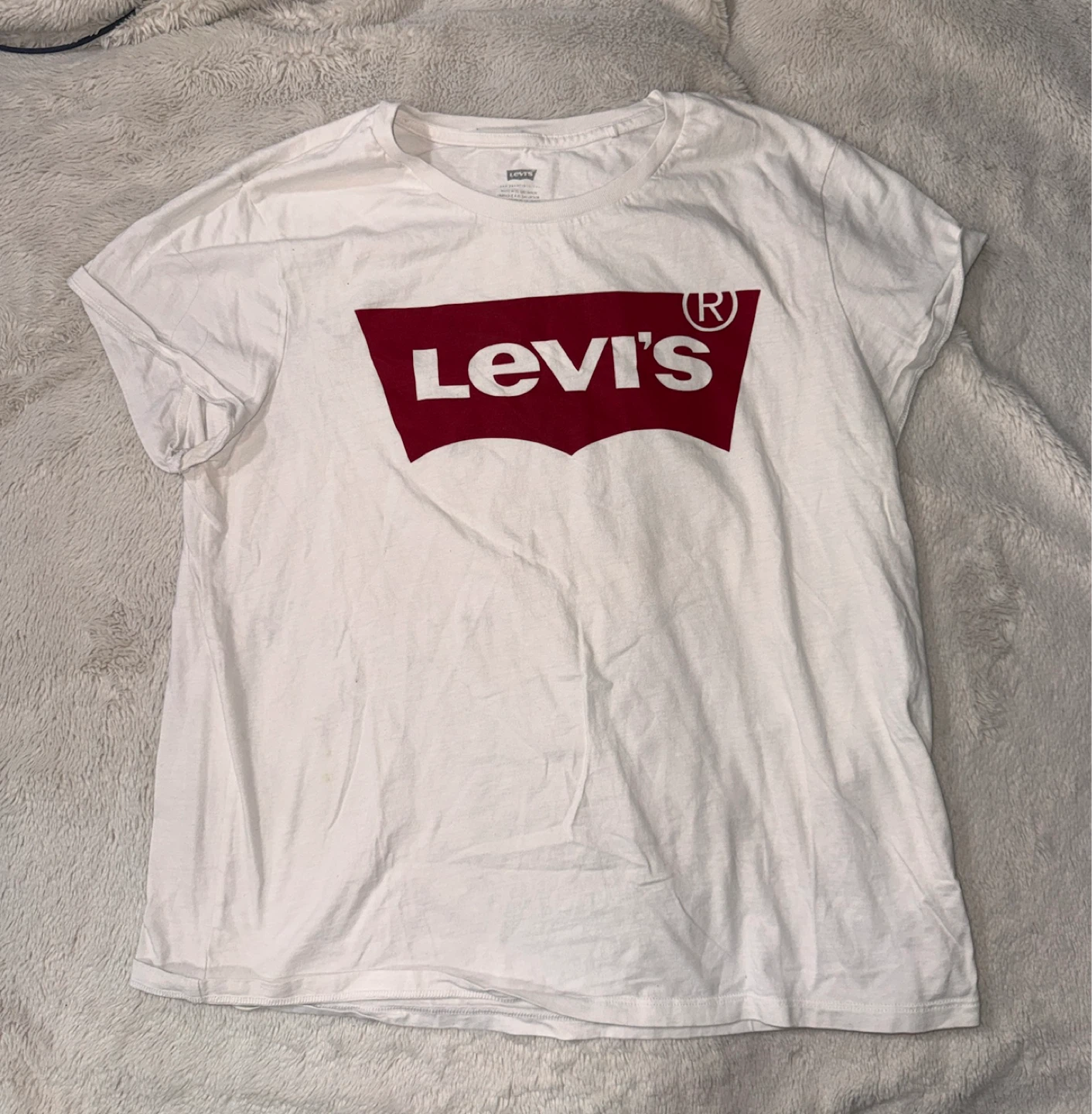 Levi's White T-Shirt with Red Logo