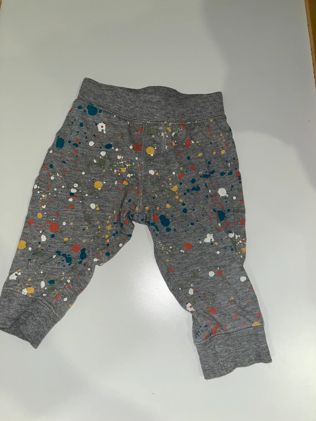 Kids Grey Splatter Print Sweatpants- 6 months